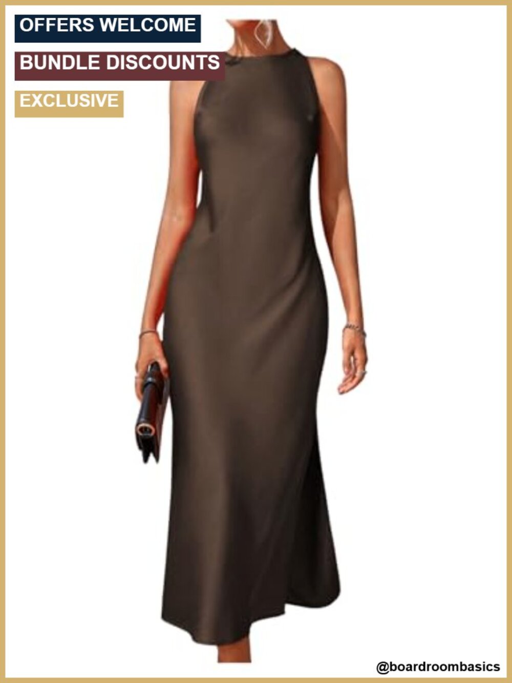 Elegant Crew Neck Maxi Slit Cocktail Tank Wedding Dress